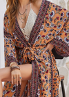 Midi Boho Kimono Floral Print