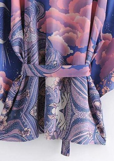 Trendy Purple Boho Kimono Original print