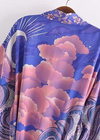 Long Stylish Purple Boho Kimono