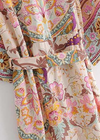 Long Stylish Floral Boho Kimono