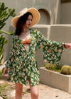 Summer Boho Kimono Green Floral