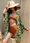 Summer Boho Kimono Green Floral