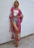 Summer Long Boho Kimono Pink Floral