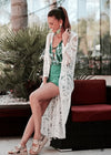 Long White Lace Kimono