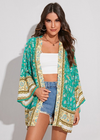 Beautiful Green Boho Kimono Floral