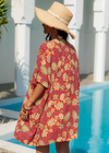 Beautiful Red Boho Kimono Floral