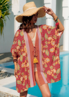 Beautiful Red Boho Kimono Floral