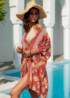 Beautiful Red Boho Kimono Floral