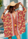 Beautiful Red Boho Kimono Floral