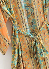 Long Floral Boho Kimono Flared Sleeves