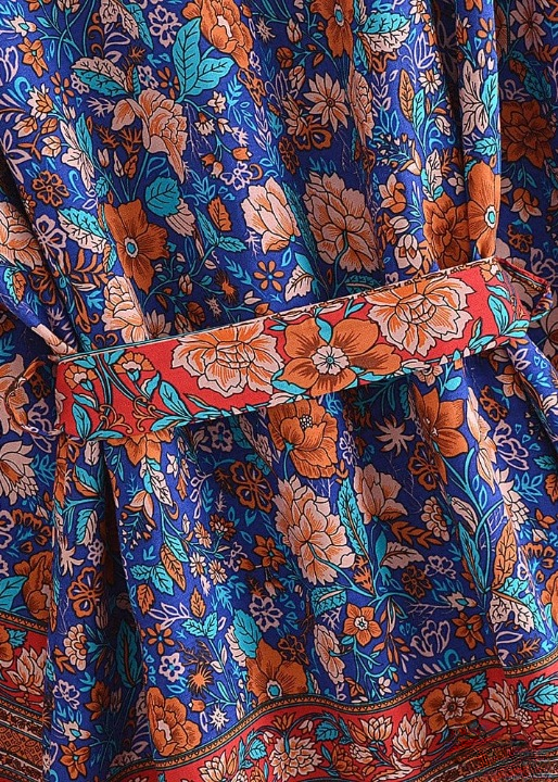 Chic Boho Floral Kimono Flared Sleeves