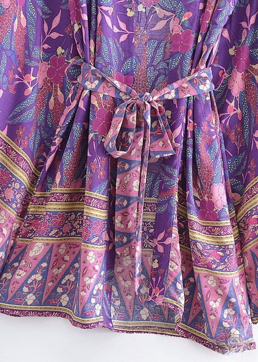 Boho Chic Floral Purple Kimono