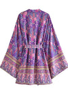 Boho Chic Floral Purple Kimono