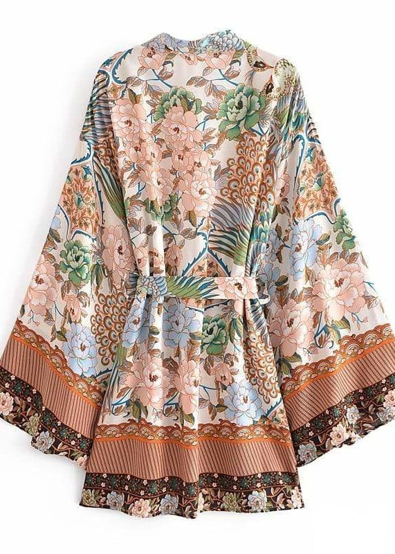 Beautiful Floral Boho Belted Kimono