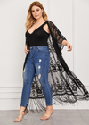 Sheer Lace Boho Fringed Kimono