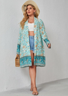 Beautiful Pastel Blue Boho Floral Kimono