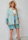 Beautiful Pastel Blue Boho Floral Kimono