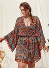 Nice Fringe Boho Kimono Earthy Colours