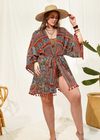 Nice Fringe Boho Kimono Earthy Colours