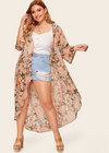 Boho Floral Kimono Asymmetrical Hemline