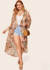 Boho Floral Kimono Asymmetrical Hemline