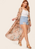 Boho Floral Kimono Asymmetrical Hemline