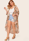 Boho Floral Kimono Asymmetrical Hemline