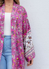 Plus Size Boho Kimono Pink Floral