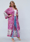 Plus Size Boho Kimono Pink Floral