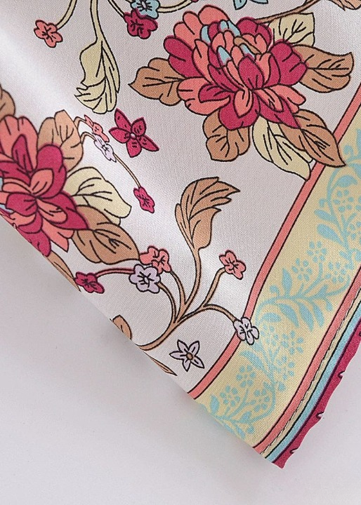 Long Boho Summer Kimono Blue floral print