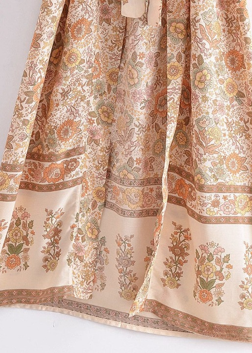 Midi Floral Boho Kimono Earthy Color