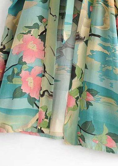 Midi Boho Kimono Nature Print