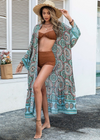 Long Flared Boho Kimono Tribal Print