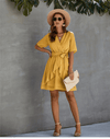 Yellow Mini Dress with Polka dots