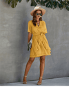 Yellow Mini Dress with Polka dots