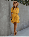 Yellow Mini Dress with Polka dots