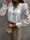 White Boho chic Blouse with embroidered puffed sleeves