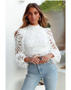 White Lace Cropped Top