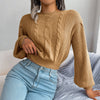 Boho Camel Sweater in knitted twisted