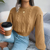 Boho Camel Sweater in knitted twisted