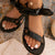 Black Boho Flat sandals with Bow