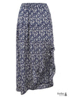 Asymmetrical Boho Skirt flowery pattern