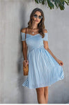 Blue Bohemian Dress with Stripes dress