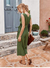 Bohemian Mid-Length Jumpsuit in Army Green