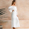 Bohemian Midi Dress in White