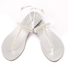 Boho Beaded Sandals White