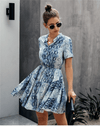 Boho Blue Mini Chic Dress - Python Spirit