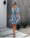 Boho Blue Mini Chic Dress - Python Spirit