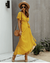 Boho Chic Long Dress in Yellow