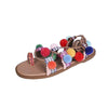 Boho Colorful Pompoms Sandals